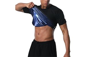 Donason Sauna Shirt for Men Heat Trapping Compression Sweat Suit T-shirt Workout Body Shaper for Gym Short Sleeve Shapewear