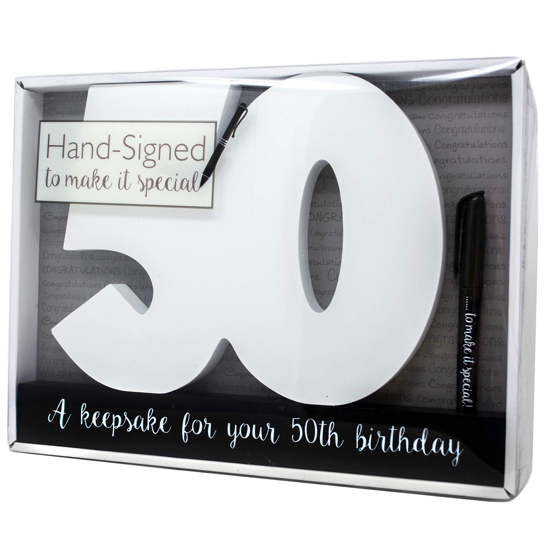Royal County Products Ltd Happy 50th Birthday Wooden Freestanding Signature Number Keepsake