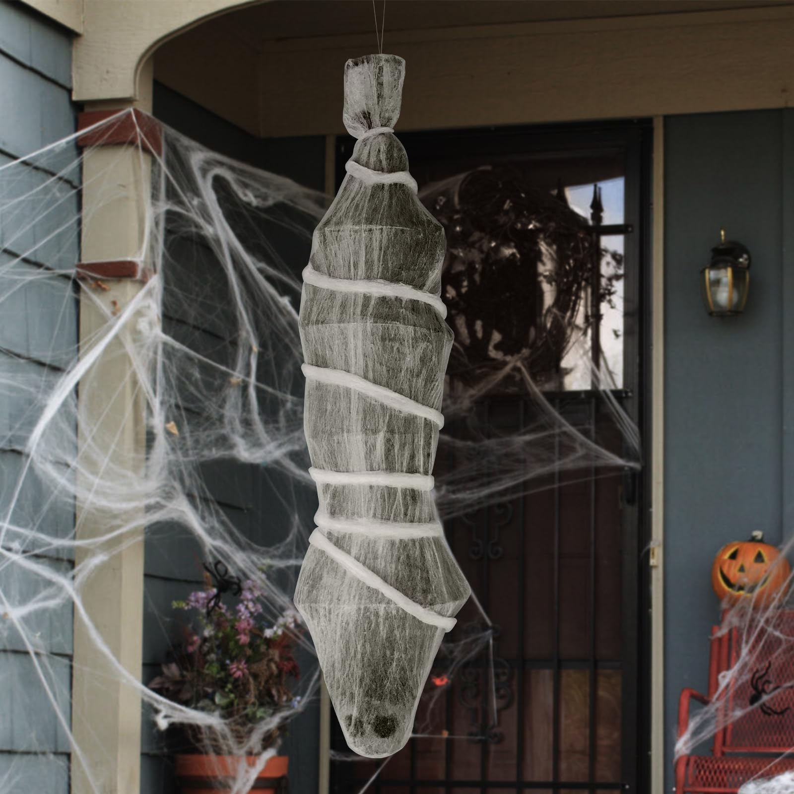 Photo 1 of Halloween Decorations Hanging Cocoon Corpse,72 Inch Scary Hanging Cocoon Corpse Propsor,Haunted Yard Indoor & Outdoor Decor Terror Props
