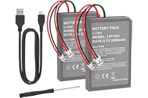 KEKUCULL 2 Pack 2000mAh Batteries for PS4Pro/PS4Slim Controller,Replacement Lithium Battery for PS4Pro/PS4Slim Wireless Controller,Includes Tool Kit