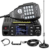 Retevis RT95 Dual Band Mobile Radio, Ham Radio Base Station Starter kit | Mobile Ham Radio Antenna, 180&deg; Rotatable LCD Screen, Mic Gain, Chirp, DTMF, 2m 70cm Mini Mobile Transceiver for RV Camping