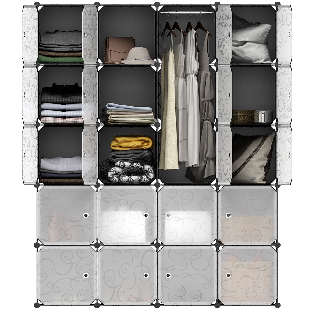LANGRIA 20 Storage Cube Organizer Wardrobe Modular Closet Plastic