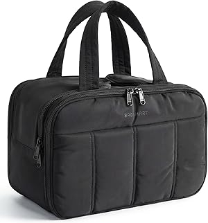 BAGSMART kulturbeutel Damen, Reise Kosmetiktasche Groß Kulturtasche zum Aufhängen für Frauen, Makeup Taschen Organizer mit Griff für Reisen, wasserdichte Waschtasche, Schwarz