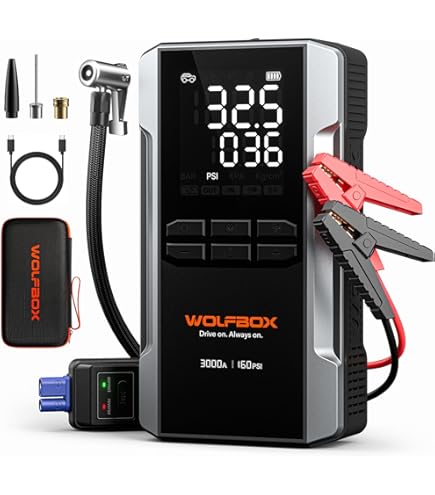 Amazon.com: WOLFBOX 2000A Jump Starter & 150PSI Tire Inflator