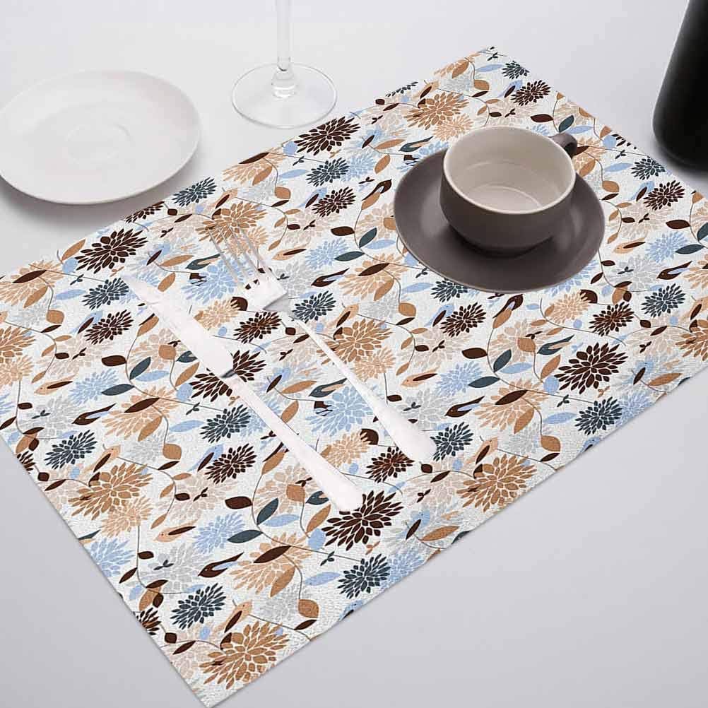 Placemats Washable Dining Table Place Mats, Earth Tones Flourishing
