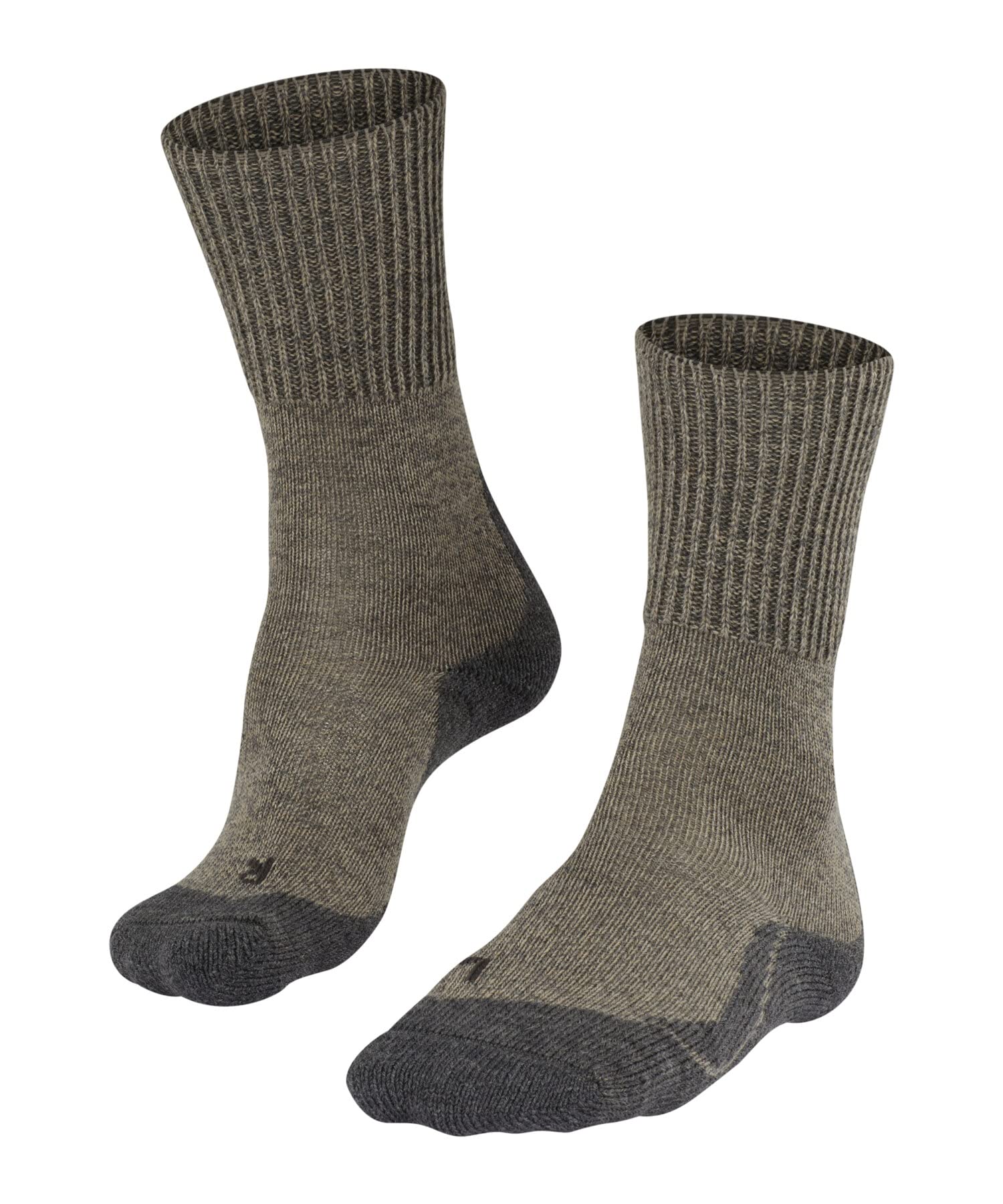 FALKE Women's TK1 Adventure Wool W So Breathable Thick Anti-Blister 1 Pair Hiking Socks, Beige Kitt Mouline 4310, 5.5-6.5
