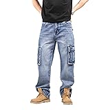 LUOBANIU Men's Baggy Jeans Hip Hop Loose fit 90s