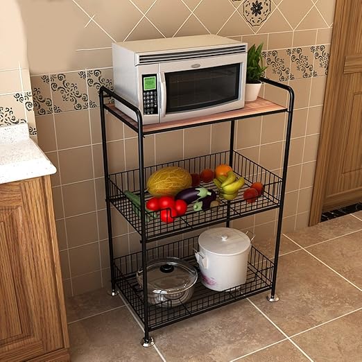 Suelo de la cocina Microondas Estante de almacenamiento de 3 ...