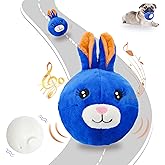 BABOLI Automatic Moving Dog Toy for Boredom, Attractive Bouncing Bunny Cover with a Talking and Vibrating Ball, USB-C Rechargeable Interactive Rabbit Dog Toy, Not for Aggressive Chewers