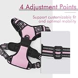 rabbitgoo Dog Harness Medium No Pull Front & Back Clips Reflective Pink view 4