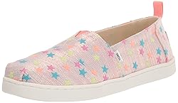 TOMS Kids Girls Alpargata Coral Slip On Flats