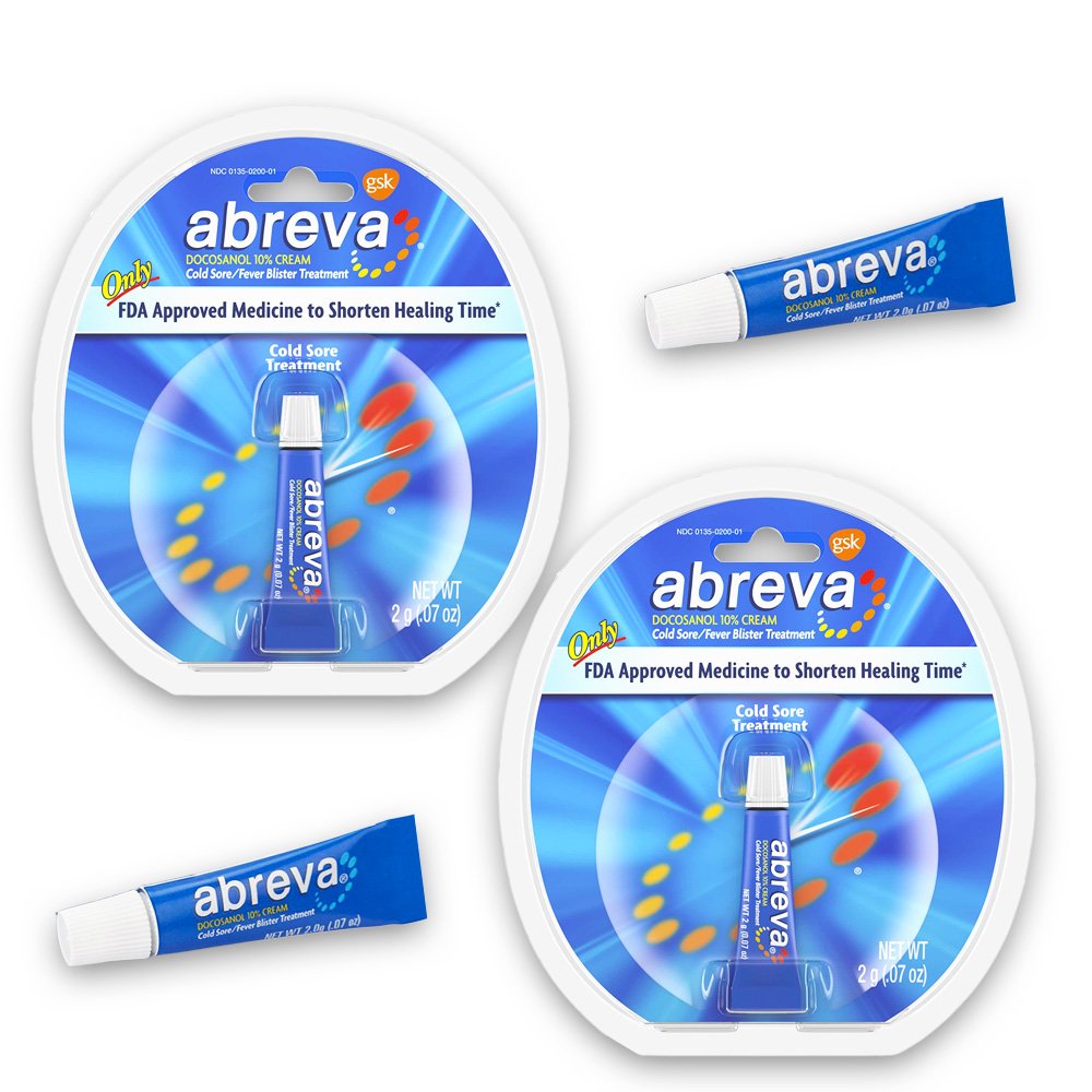 Abreva Cold Sore/Fever Blister Treatment, .07Ounce Tube (Pack of 2