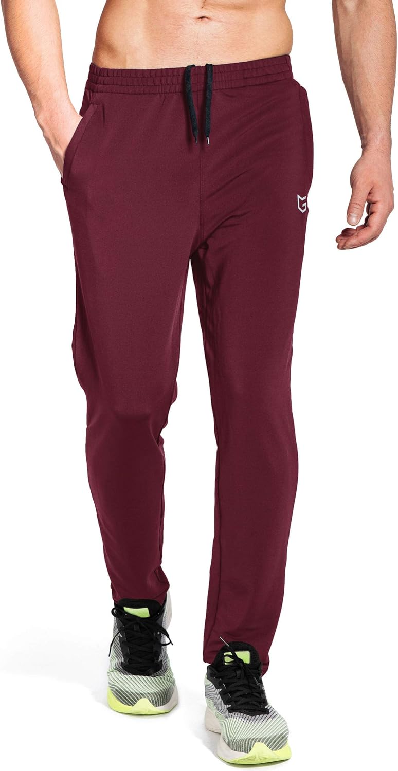 G Gradual Men's Sweatpants with Zipper Pockets Tapered Track Athletic Pants for Men Running, Exercise, Workout: Clothing