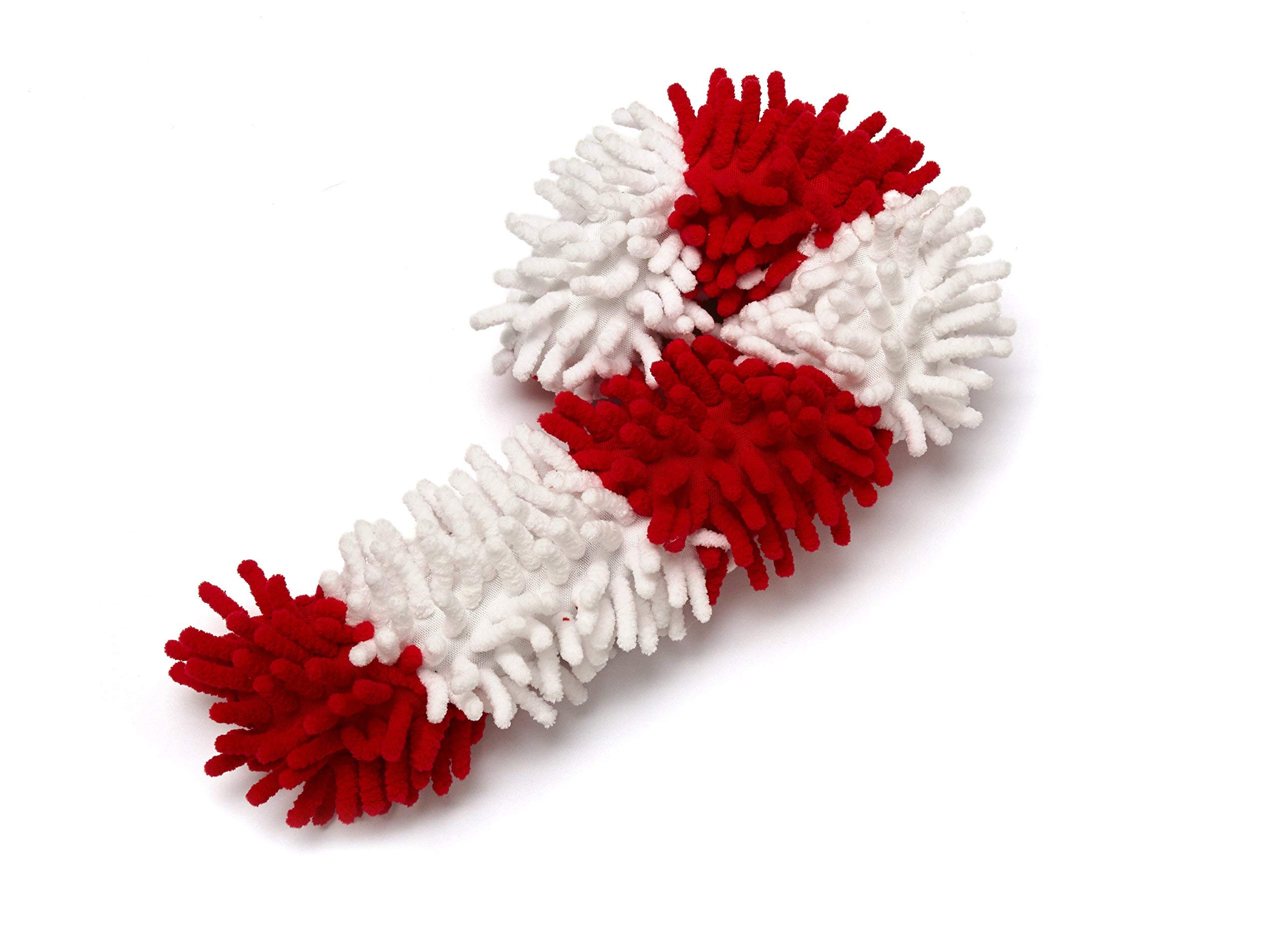 Pistachio Pet Dog Toy - Plush Candy Cane Christmas Toy. 10"/25cm (Red)