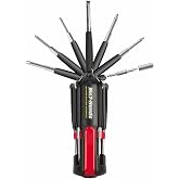 Apollo Tools Mr. 7-Hands 8-in-1 Screwdriver Tool, Red DT1019 | All In One Patented Screwdriver Design with Worklight