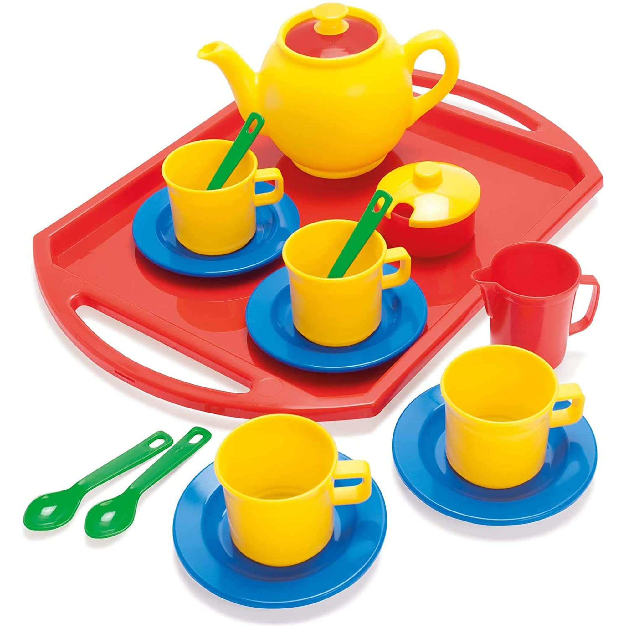 Dantoy - Tea Set on Tray - Pretend Play Tea Party for Children - 18 Pieces Pretend Toys for Kids – Multi-Colour Toy — image 1