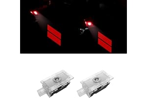 YOSRTER 2PCS Door Lights Logo for Dodge Charger Accessories LED Ghost Shadow Welcome Puddle Projection Lamps for Dodge Charger Interior Accessories(Red Double Stripe)