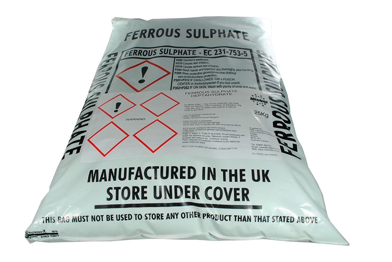 Iron Sulphate 2 Kg PWS Ferrous Sulphate Damp Lawn Treatment