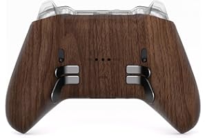 eXtremeRate Replacement Bottom Shell Case for Xbox Elite Series 2 Controller, Wood Grain Back Housing Shell Cover for Xbox Elite Series 2 Core Wireless Controller Model 1797