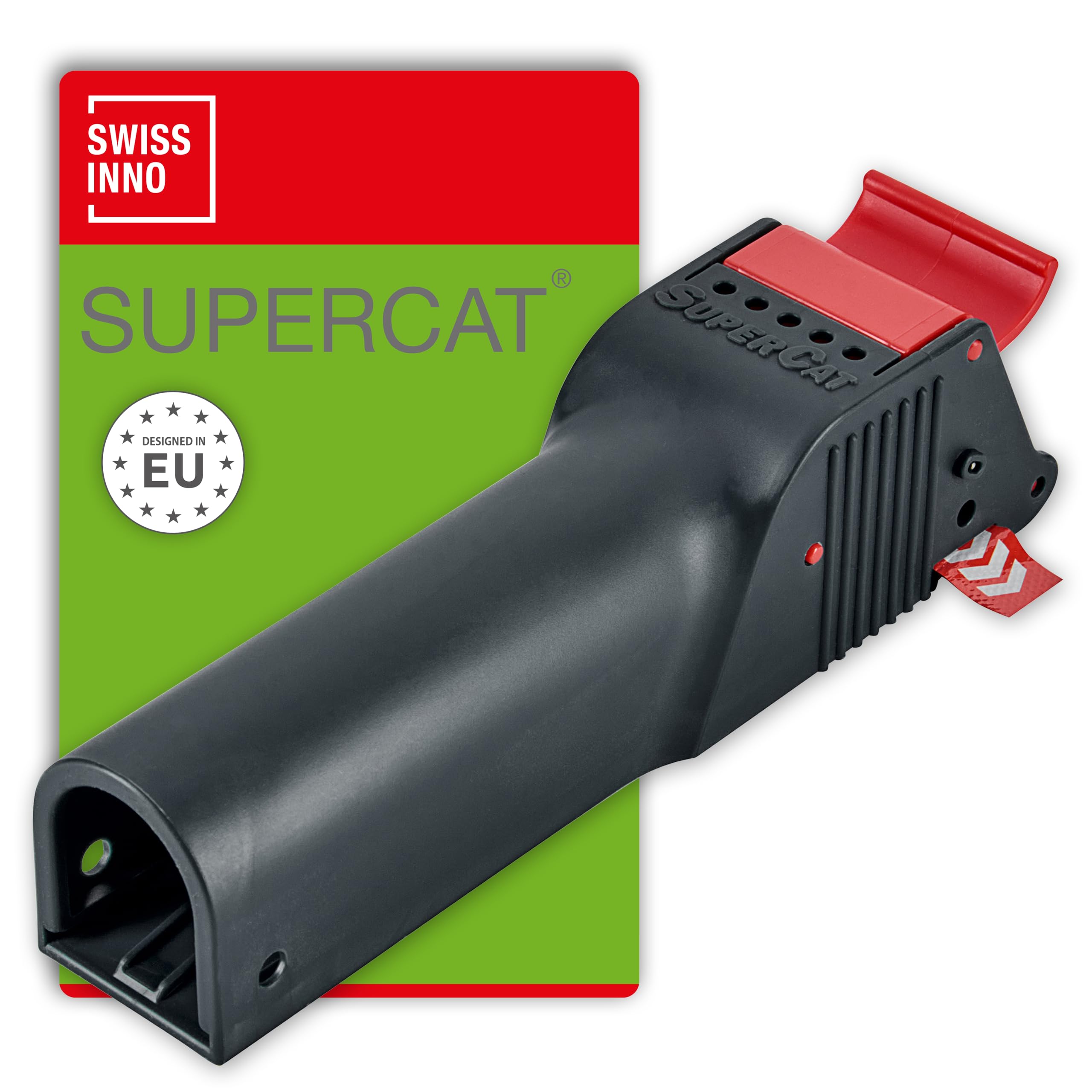 SWISSINNO Mousetrap No See No Touch – Pre-Baited with Peanut Butter Bait – Hygienic Disposal without Contact – Reusable Snap Trap – Robust Swiss Design for Indoor and Outdoor Use