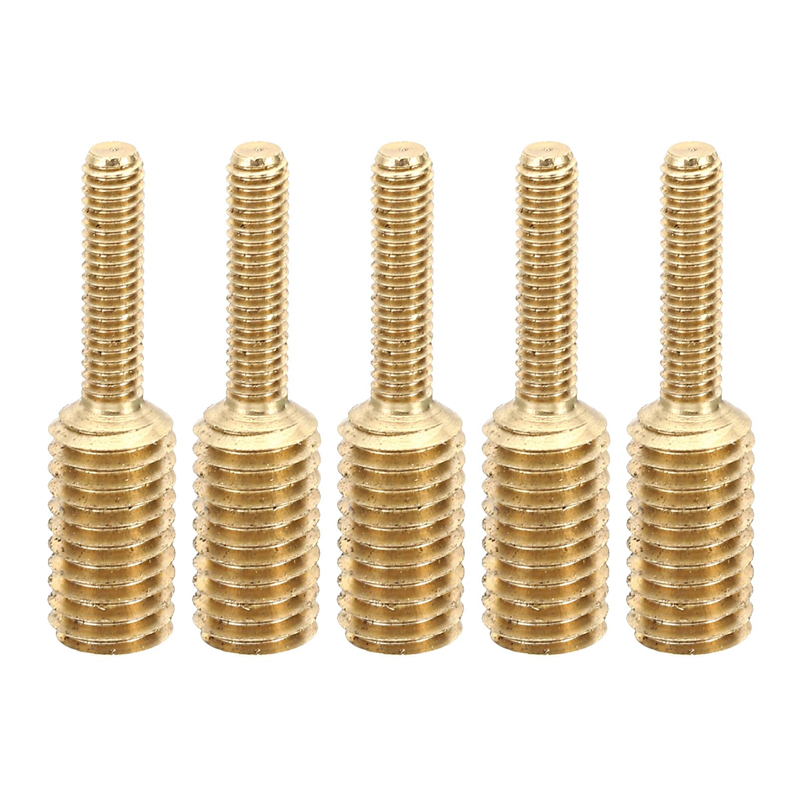 PATIKIL M4x16mm to M8x16mm Double End Threaded Stud Screw Bolt, 5 Pack Brass Rod Bolts Thread Reducer Adapter for Furniture Fastener, Hardware Connector