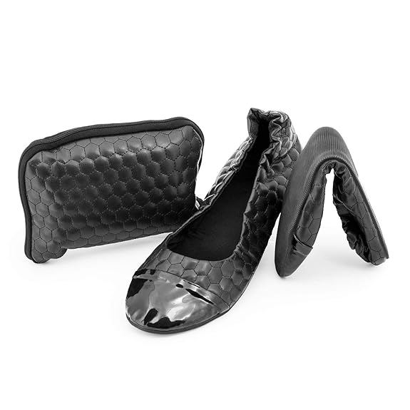 CatMotion Faltbare Bequeme Schuhe in Ihre Handtasche, Ballerinas für Damen, After-Party-Pumps, Faltbare Hochzeitsschuhe, Tasc
