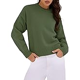 ZAFUL Womens Sweater Long Sleeve Crewneck Soft Basic Knit 2025 Fall Loose Fit Pullover Tops