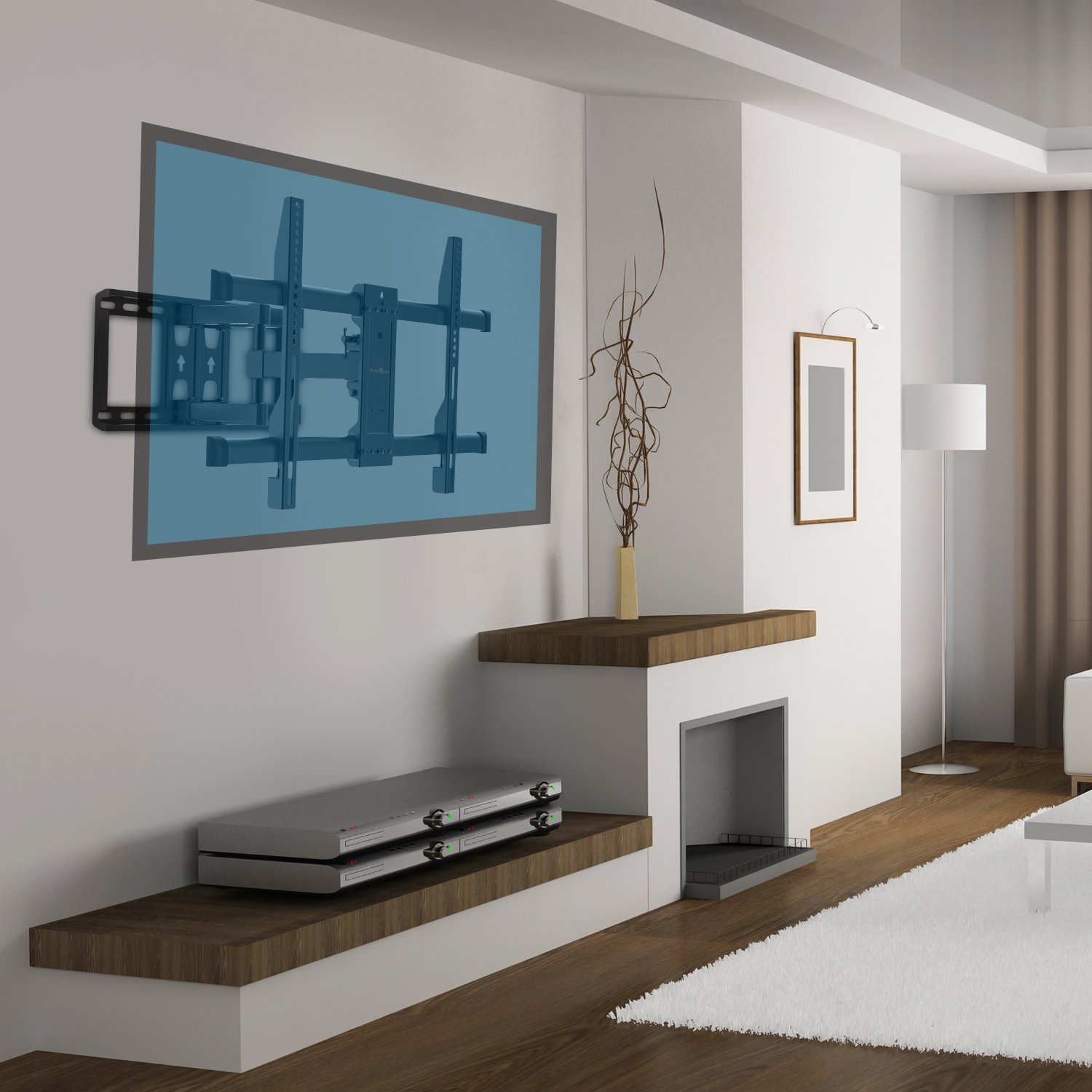 Perlegear TV Wall Bracket - Extends & Swivels - TV Mount fits 37”-70” TVs - Holds up to 100lbs, Adjustable Viewing Angle - Bonus 10ft HDMI Cable & Concrete Anchors Plus more