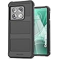 ENCASED Falcon Armor for OnePlus 10 Pro 5G Case (2022) Ultra Protective Phone Case with Fingerprint Access (Black)