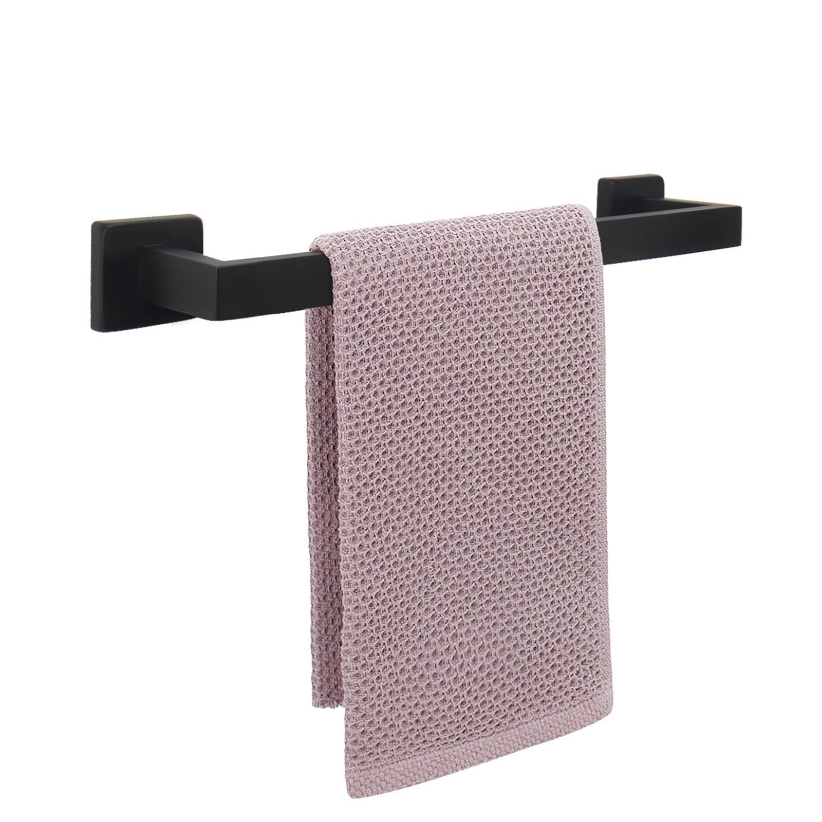 Photo 1 of NearMoon Towel Bar, Bath Accessories Premium Thicken Stainless Steel Square Shower Towel Rack for Bathroom, Towel Holder Wall Mounted (1 Pack, Matte Black, 16 Inch)