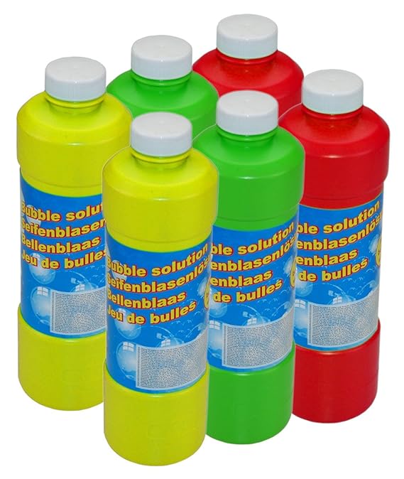 GYD 6 x 1Liter Seifenblasenflüssigkeit Nachfüller ideal für Seifenblasen Pistolen Stäbe Seifen Blasen Lauge SEIFENBLASEN FLUI