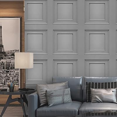 Trafagala 3D Wood Panel Effect Wallpaper Taupe Textured Non Adhesive