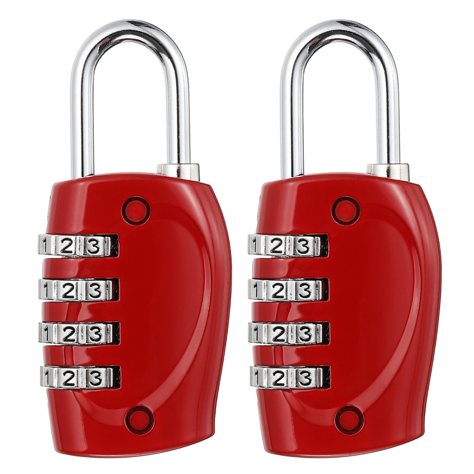 PATIKIL Combination Lock, 2Pcs 4 Digit Outdoor Padlock Waterproof Locker Lock for Luggage Suitcase, Gym Locker, Fence, Filing Cabinets, Toolbox, Gate, Red