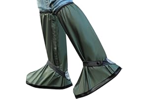 HEKEDES Waterproof Shoe Covers Thickened Reusable& Foldable Rain Boot Shoe Cover Non-Slip with Zipper, Reflector, Men Women Rain Gear, Black