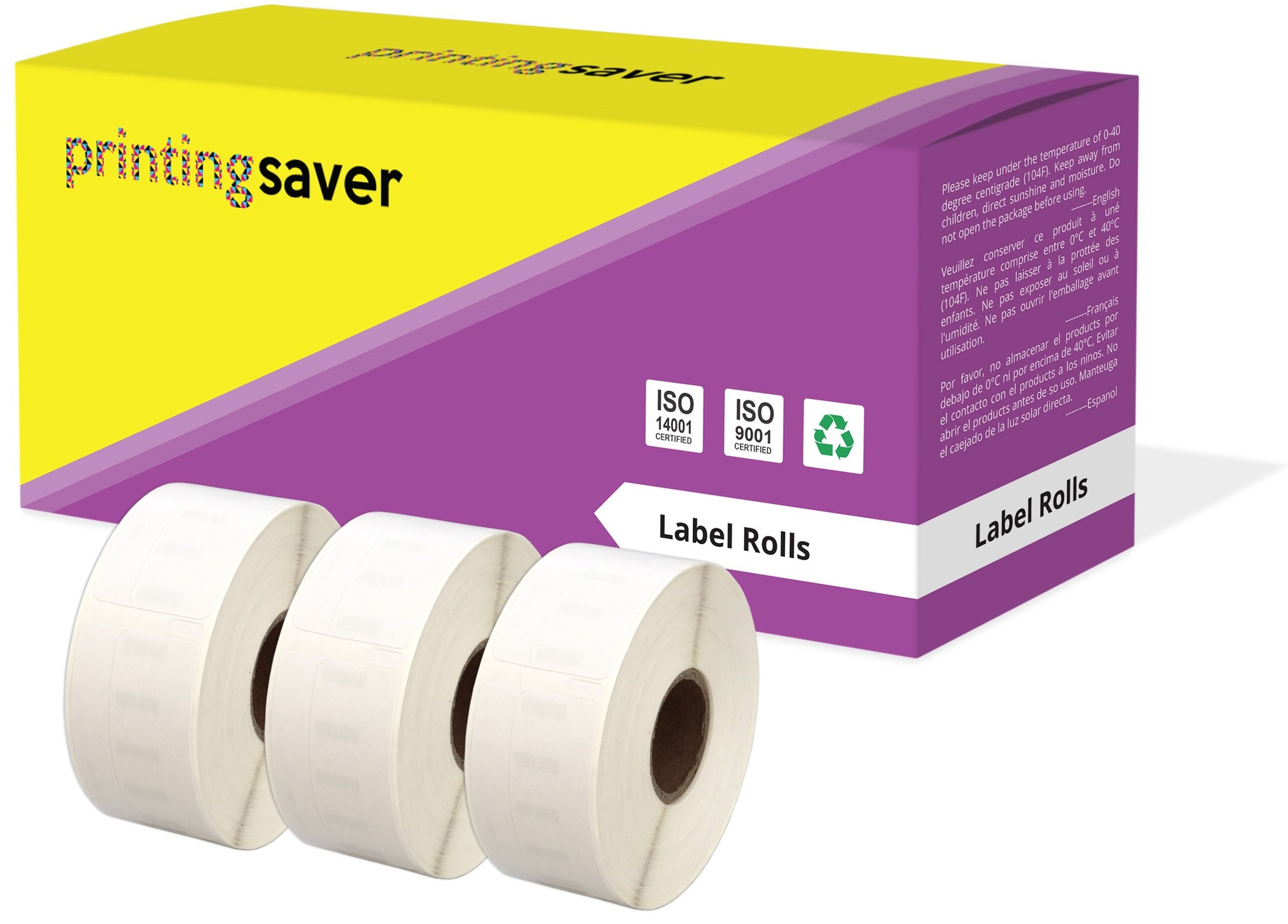 Printing Saver 3X 11355 19 x 51 mm Compatible Multipurpose Labels Rolls (500 Labels per Roll) for LabelWriter 310 320 330 4XL 400 450 Turbo/Twin Turbo/Duo & Seiko SLP Label Printers