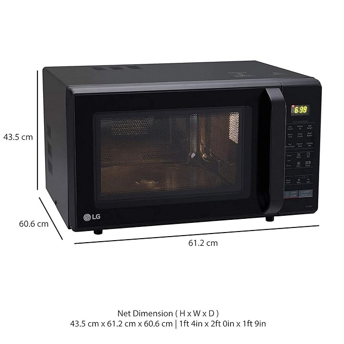 Lg 28 L Convection Microwave Oven Mc2846bv Black Amazon In
