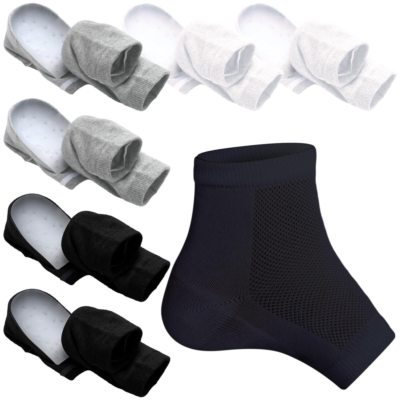 Photo 1 of Funnysoft 3 Pairs Height Max Socks Invisible Shoe Heel Pad Shoe Lifts for Adult Reusable Height Increase Socks Half Raised Insole for Men Women Universal Heighten, 3.5 cm
