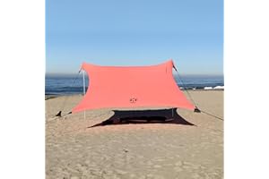 Neso Gigante - Portable Beach Tent - Ideal to Enjoy with Family and Friends - UPF 50+, Water-Resistant, and Lightweight - Coral, 11' x 11'