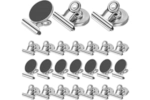 Grtard 24 Pack Magnetic Clips Heavy Duty, Magnet Clips for Fridge, Refrigerator Magnets, Strong Magnetic Clip, Scratch Free Magnets with Clip for Whiteboard, Refrigerator, Cruise, Locker