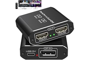 4K@60Hz Displayport to Dual HDMI Adapter Display Port to Two HDMI Splitter Extended for Double Screen DisplayPort 1.2 to 2HDM
