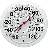Taylor In/Out Round Dial Thermometer - 8.5 Inch | 8.5 Inch White Bezel, Weather Resistant and Shatterproof, Easy-Read Temperature Gauge for Home, Porch, Garden, and Patio
