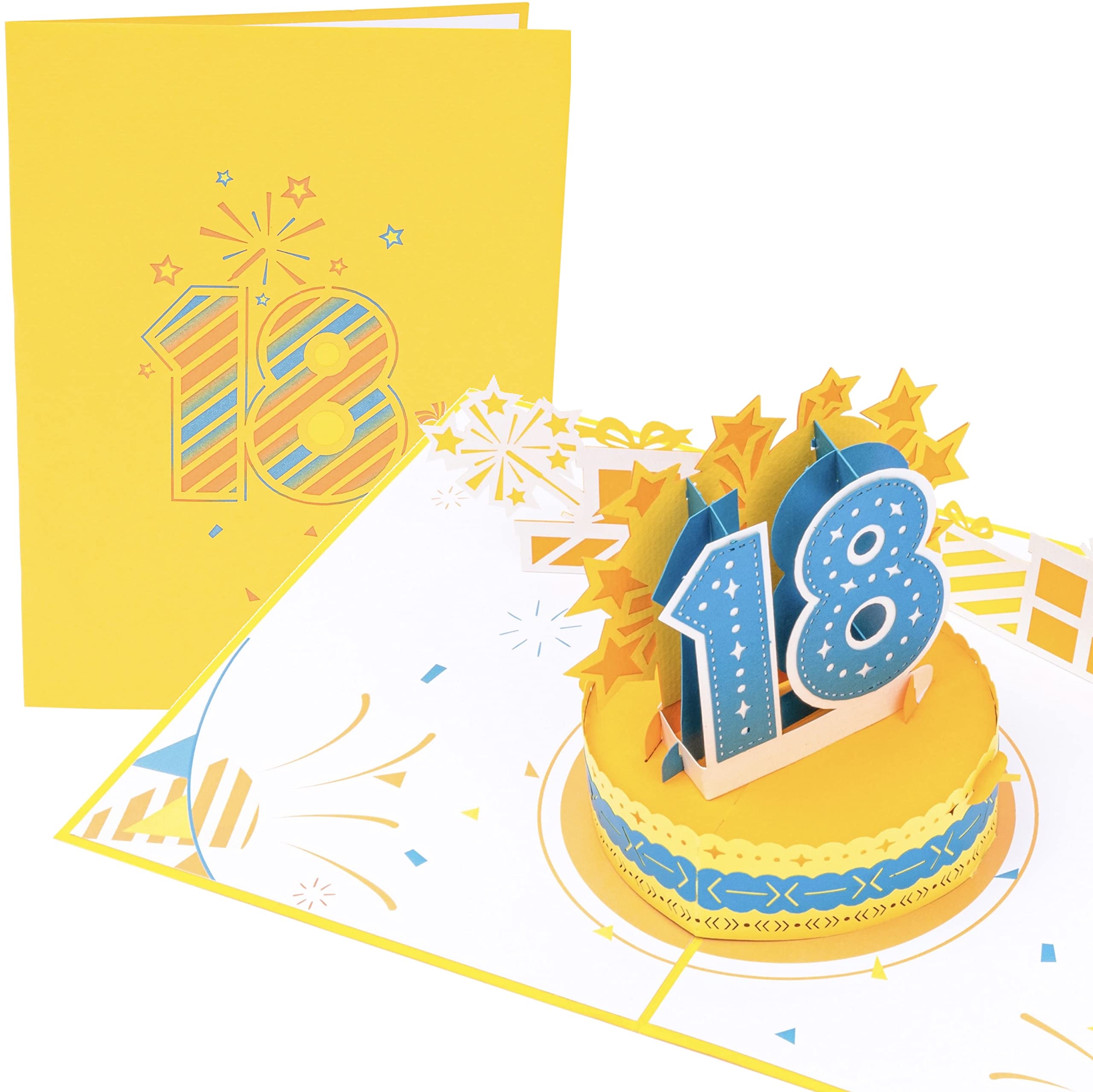 PopLife® 18th Birthday 3D Pop Up Card - Big Happy Birthday Sign, B-day Message, Surprise Birthday Card - for Husband, for Wife, for Boyfriend, for Son, for Girlfriend, for In-laws, for Friend, Teacher