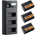K&F CONCEPT 3-Pack LP-E17 Battery and Upgraded 3-Slot LCD Charger Compatible with Canon EOS R50 R100 RP R10 R8, Powershot V1,