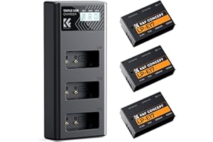 K&F Concept 3-Pack LP-E17 Battery and Upgraded LCD Charger Compatible with Canon EOS R100 R50 RP R10 R8 Powershot V1 Rebel T8