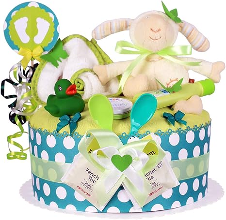 Pañales para tartas/PAMPERS Tarta \u003e Baby regalo para niñas y niños en un bonito tono verde (Neutral)//regalo para nacimiento, bautismo, Baby Party//Original y práctico regalo para bebés: Amazon.es: Bebé