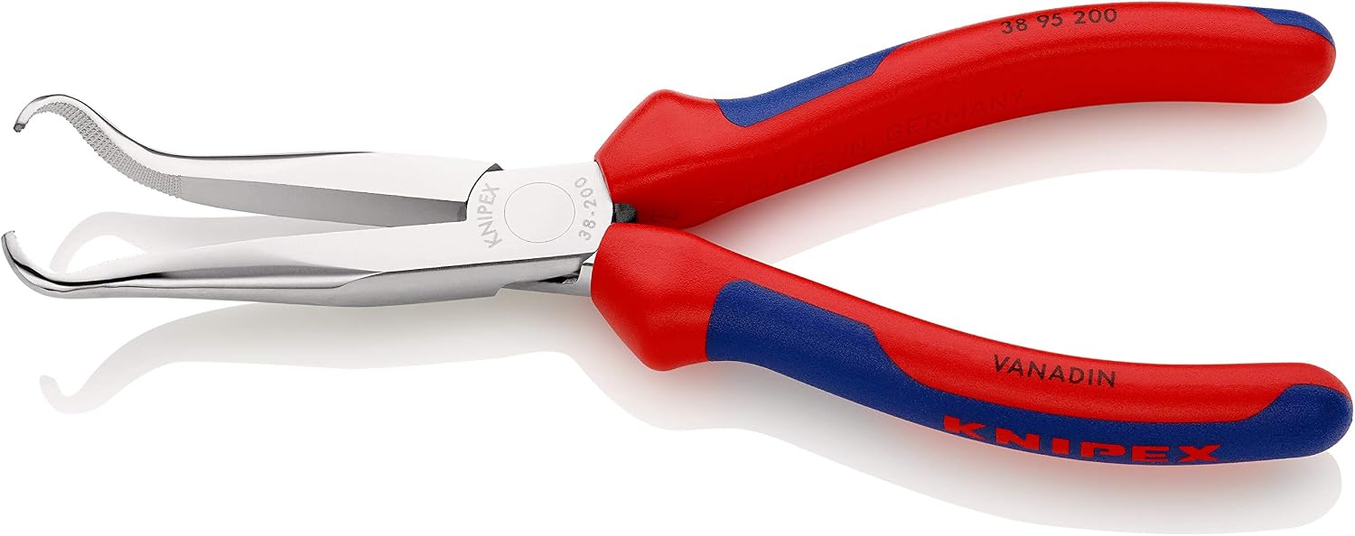 KNIPEX Mechanics' Pliers Chrome-Plated with Multi-Component Handles 200 mm, 38 95 200, Red and Blue - Image 3