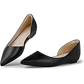 Arromic Flats Shoes for Women, Low Wedge Pointed Toe Women Flats with Arch Support, Heel Pad and Inner Heel, Comfortable Slip on Flats for Office Work Casual Dressy Wedding