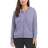 Danskin Women's Zip Front Hoodie with Ruched Back