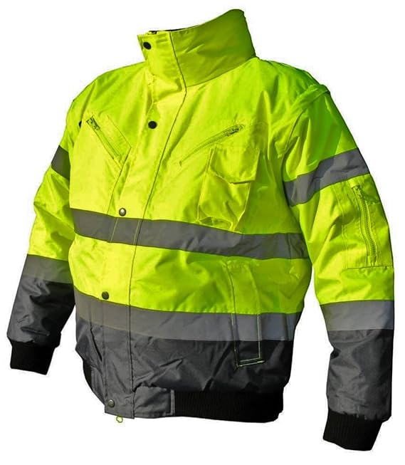 Marel Winter Warnjacke Warnschutz Pilotenjacke Arbeitsjacke Warnschutzjacke (KARDIF-GELB)