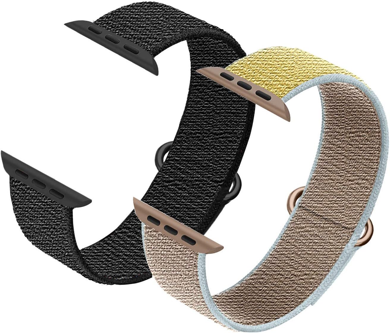 Ycysh 2 Pack Strap Compatible with Apple Watch Band 38mm 40mm 42mm 44mm,Replacement Bands for iWatch Series 6/5/4/3/2/1/SE